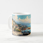 Vintages Ölgemälde für klassische Autos Kaffeetasse (Vorderseite Links)