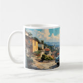 Vintages Ölgemälde für klassische Autos Kaffeetasse (Links)