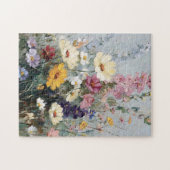 Vintages Ölgemälde von Wildblumen Puzzle (Horizontal)