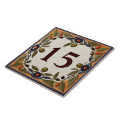 Vintages Olive Custom House Nummernschild Fliese (Seite)