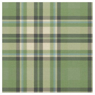Vintages Olive Green Kariertes Gewebe Stoff