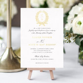 Vintages Olive Leaf Wreath Wedding Gold Folieneinladung