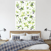 Vintages Olivenmuster Leinwanddruck (Insitu (Schlafzimmer))