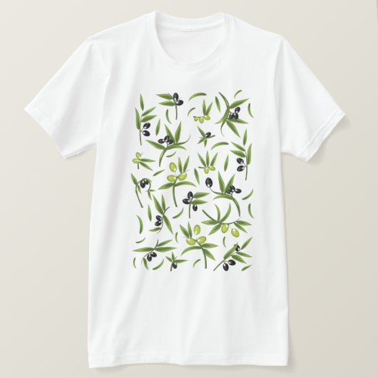 Vintages Olivenmuster T-Shirt (Design vorne)