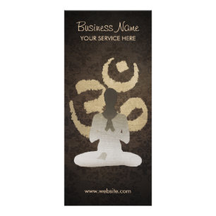 Vintages Om Sign Damask Hintergrundyoga Werbekarte