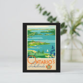 Vintages Ontario Canada Travel Poster, Postkarte (Stehend Vorderseite)