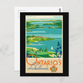 Vintages Ontario Canada Travel Poster, Postkarte (Vorne/Hinten)