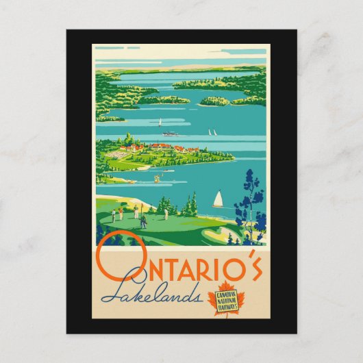 Vintages Ontario Canada Travel Poster, Postkarte (Vorderseite)