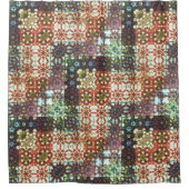 Vintages, opak-kaleidoskopisches Mosaik Duschvorhang (Vorderseite)