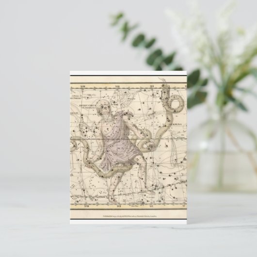 Vintages Ophiuchus-Sternbild Postkarte (Stehend Vorderseite)