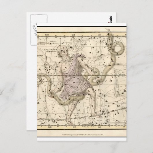 Vintages Ophiuchus-Sternbild Postkarte (Vorne/Hinten)