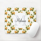 Vintages Orange Apricot Wasserfarbmuster Monogramm Mousepad (Mit Mouse)