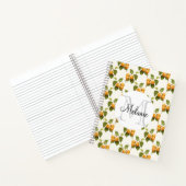 Vintages Orange Apricot Wasserfarbmuster Monogramm Notizblock (Innenseite)