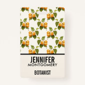 Vintages Orange Apricots Wasserfarbmuster Ausweis (Rückseite)