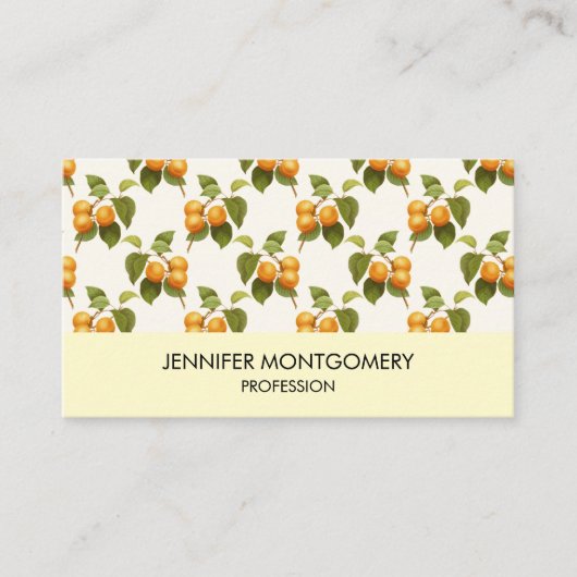 Vintages Orange Apricots Wasserfarbmuster Visitenkarte (Vorderseite)