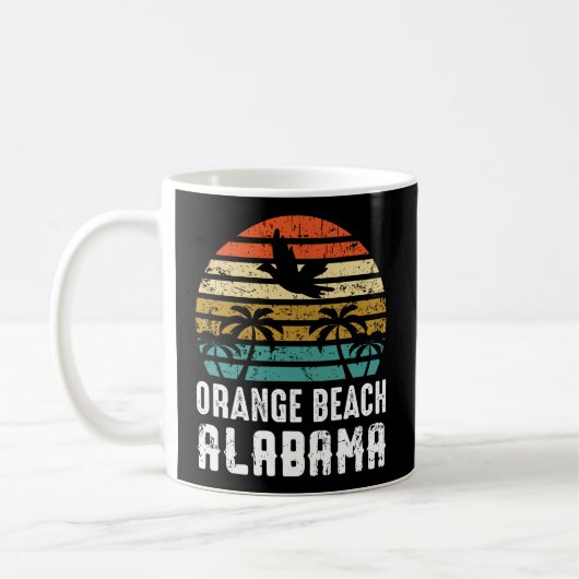 Vintages Orange Beach Alabama Familienurlaub Kaffeetasse (Links)