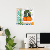 Vintages Orange Fruchtküchenkunst Poster (Heimbüro)