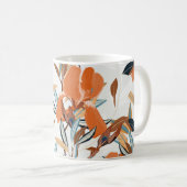 Vintages Orange Iris Blumenmuster Kaffeetasse (VorderseiteRechts)