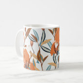 Vintages Orange Iris Blumenmuster Kaffeetasse (Vorderseite Links)