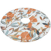 Vintages Orange Iris Blumenmuster Polyester Weihnachtsbaumdecke (Schrägansicht)