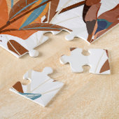 Vintages Orange Iris Blumenmuster Puzzle (Seite)