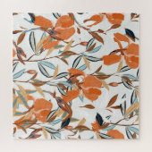 Vintages Orange Iris Blumenmuster Puzzle (Horizontal)