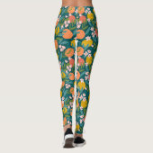 Vintages Orange & Lemon Blossom Muster Leggings (Rückseite)