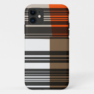 Vintages Orange Schwarz-weiß Stripes Art Muster Case-Mate iPhone Hülle
