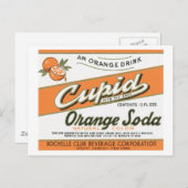 Vintages Orange-Soda-Etikett Postkarte (Vorne/Hinten)