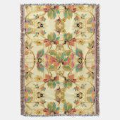 Vintages orange Türkis-Blumentapeten-Muster Decke (Vorderseite Vertikal)