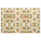 Vintages orange Türkis-Blumentapeten-Muster Stoff (Fat Quarter (45,7 x 55,9 cm))