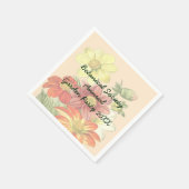 Vintages Orange und Gelbe Blumen Party Serviette (Ecke)