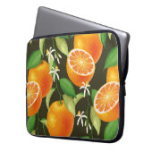 Vintages orangefarbenes Muster Laptopschutzhülle (Vorderseite Links)