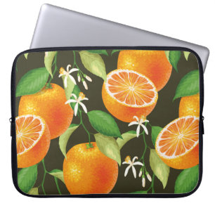 Vintages orangefarbenes Muster Laptopschutzhülle