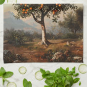 Vintages Orangenbaumgemälde Geschirrtuch (Gefaltet)
