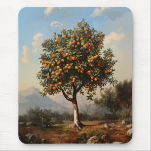 Vintages Orangenbaumgemälde Mousepad