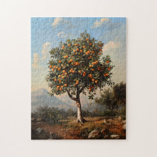 Vintages Orangenbaumgemälde Puzzle