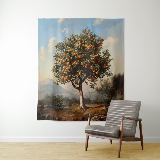 Vintages Orangenbaumgemälde Wandteppich (Beispiel)
