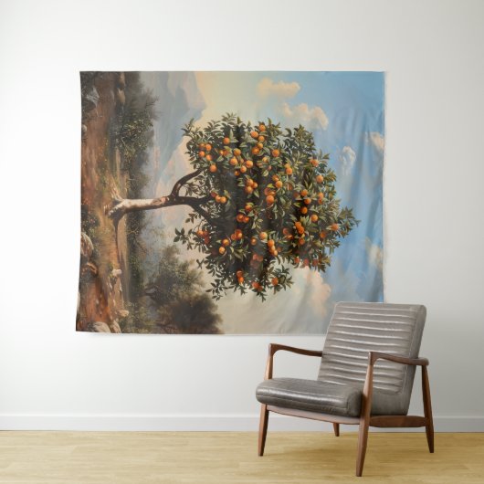 Vintages Orangenbaumgemälde Wandteppich (Beispiel (Horizontal))