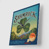 Vintages Orangenkratetikett Quadratische Wanduhr (Winkel)