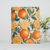 Vintages Orangenmuster-Stationärpapier (Stehend Vorderseite)