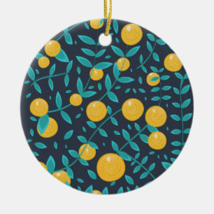 Vintages Orangenobst Keramik Ornament