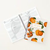 Vintages Orangenzitrusrezept mit Wasserfarbe Notizblock (Innenseite)