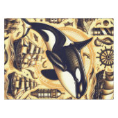 Vintages Orca-Nautische Muster Tischdecke (Vorderseite (Horizontal))