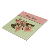 Vintages Orchid-Monogramm Fliese (Seite)