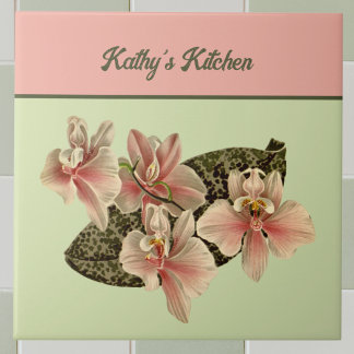 Vintages Orchid-Monogramm Fliese