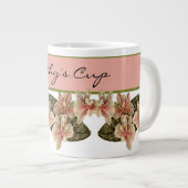Vintages Orchid-Monogramm Jumbo-Tasse (Vorderseite Rechts)