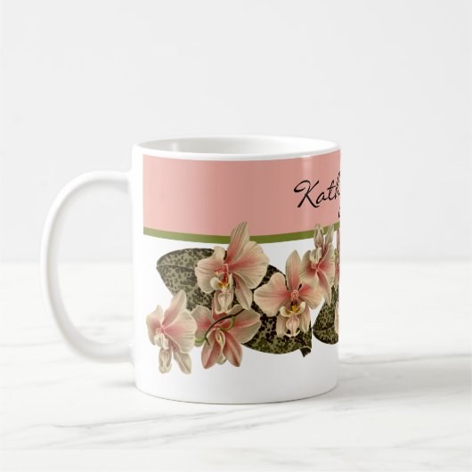 Vintages Orchid-Monogramm Kaffeetasse (Links)