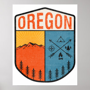 Vintages Oregon Portland Krater Nationalpark Poster
