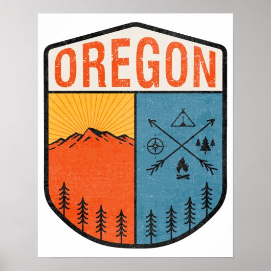 Vintages Oregon Portland Krater Nationalpark Poster (Vorne)